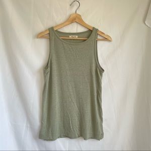 Madewell Linen Blend Tank Sage Size XS